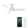 Corona 3 - Blade Outdoor/Indoor Smart Flush Mount Ceiling Fan with Remote Control and Dimmable LED Light Kit Included 