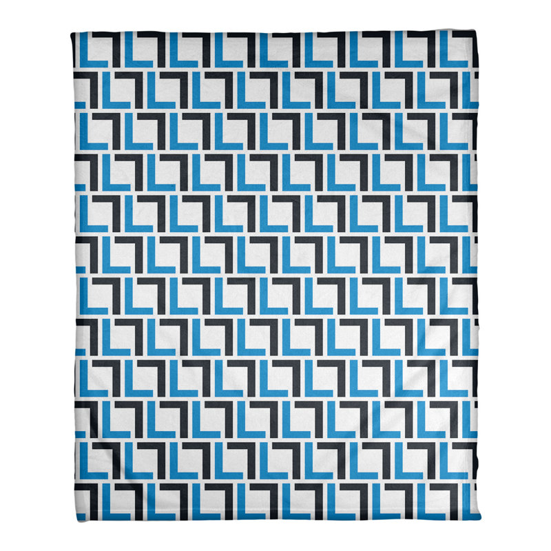 New Orleans Sewn Throw Blanket, 50" W x 60" L, Silver/Carolina Blue/White, Carolina