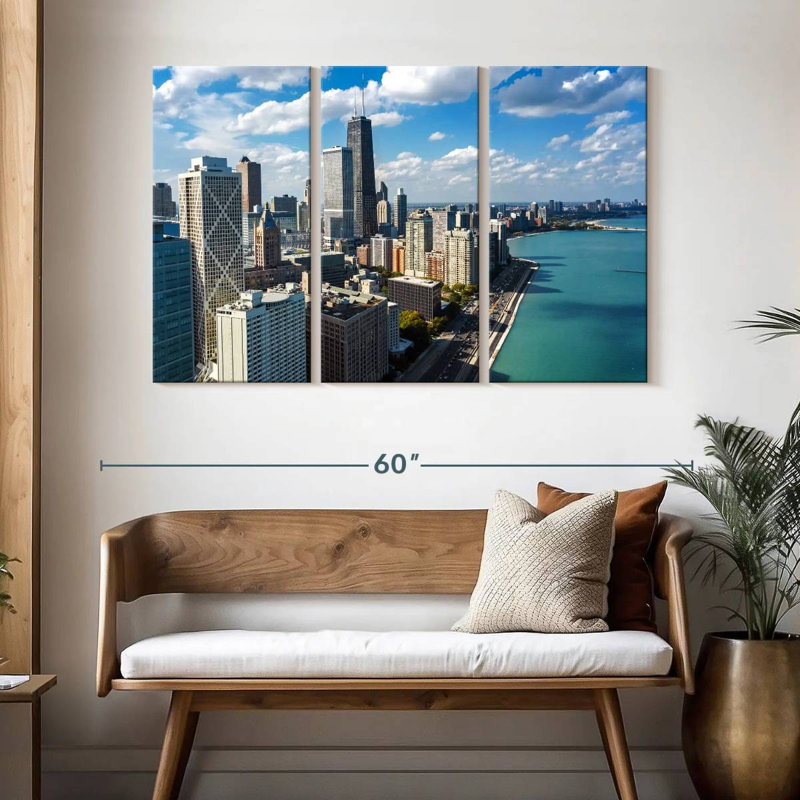 Sebbie, Chicago, front de mer, horizon, H 32 po x l 50 po