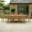 Anjelica Oval Teak Extendable Outdoor Dining Table With Umbrella Hole , 180cm cm W 100cm cm D