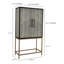 Armoire, art déco, motif chagrin, pieds en laiton, gris