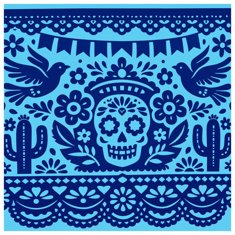 Mexican Paper Cutout Blankets, 60in W x 80in H