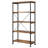 4-Shelf Bookcase In Antique Nutmeg And Black, Suits Rustic Contemporary Decor Themes Home Office Living Room Blends With