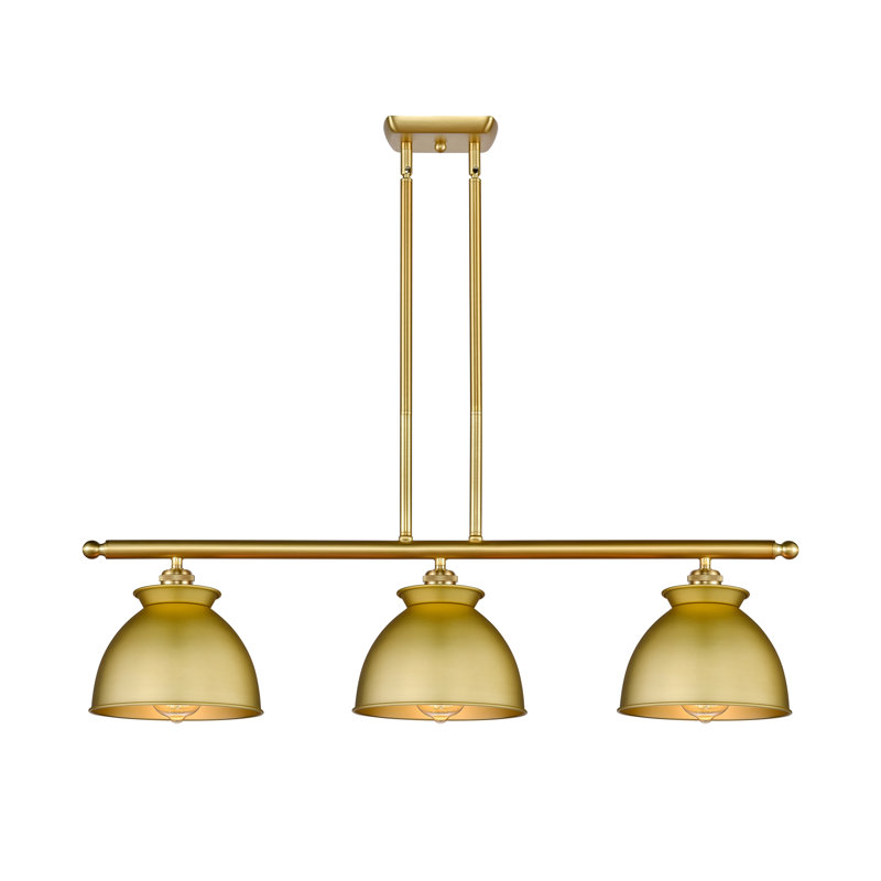 Luminaire suspendu en forme de dôme pour îlot de cuisine 3 lumières Arev, Non, Or satiné, Or satiné