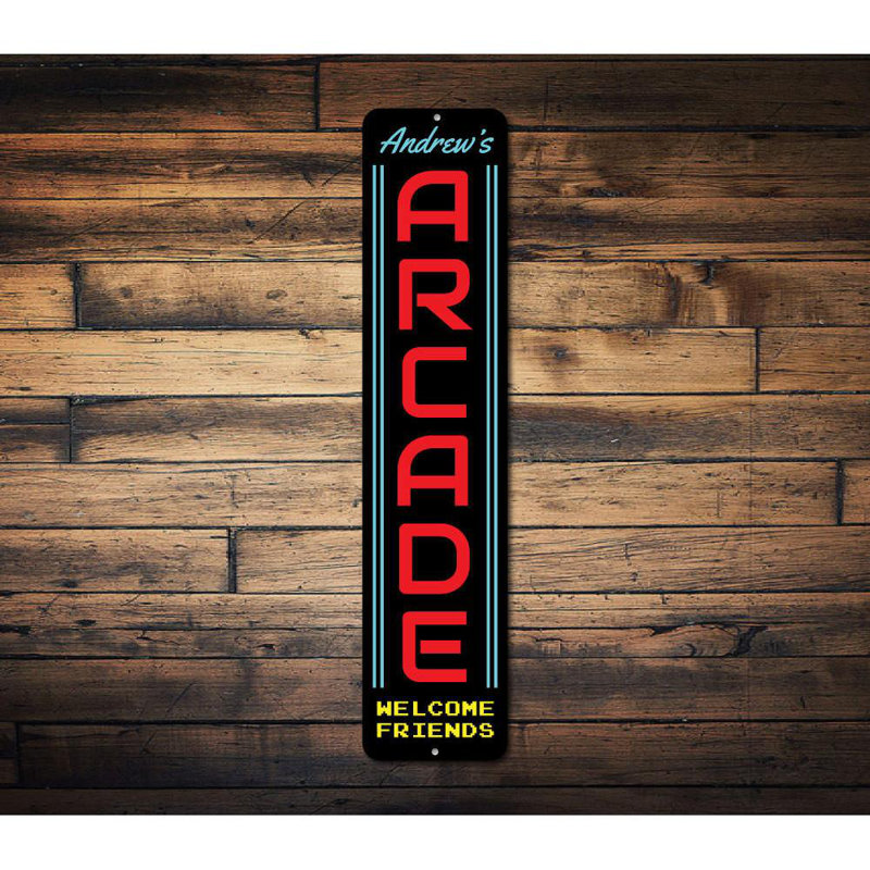 Enseigne verticale en aluminium Arcade, H 6 po x l 24 po x P 0,063 po, Oui