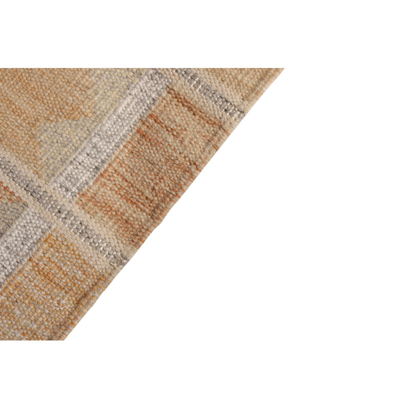 Scandinavian Style Flat-Weave Gray Blue Geometric Pattern By Rug & Kilim, Rectangle 10' x 14'