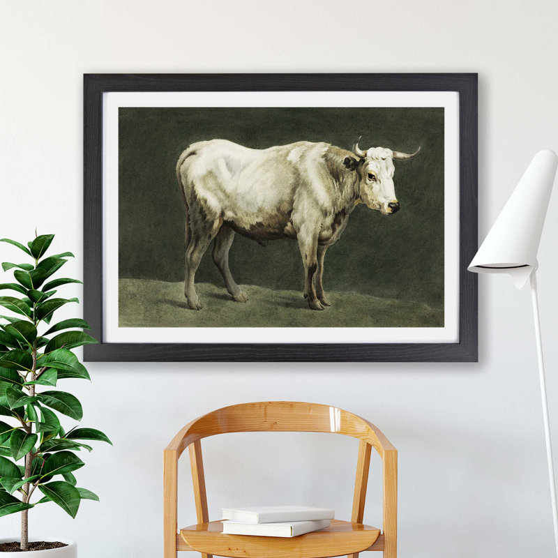 Beauty of A Bull - Framed Print, 33cm H x 45cm W x 2cm D, Black