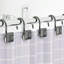 Ensemble de 12 pièces - Anneaux de rideaux de douche carrés noirs résistants en métal antirouille
