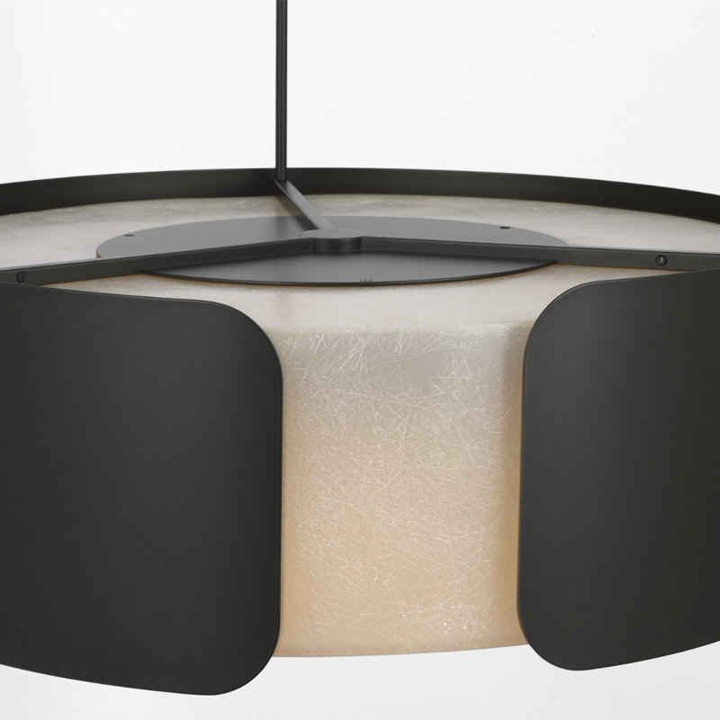 Anne-Marie Barton Armise 28" Drum Chandelier, Matte Carbon