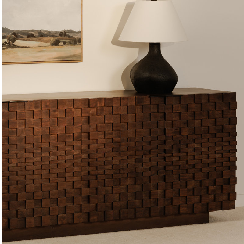 Givens 75" Carved Wood Sideboard