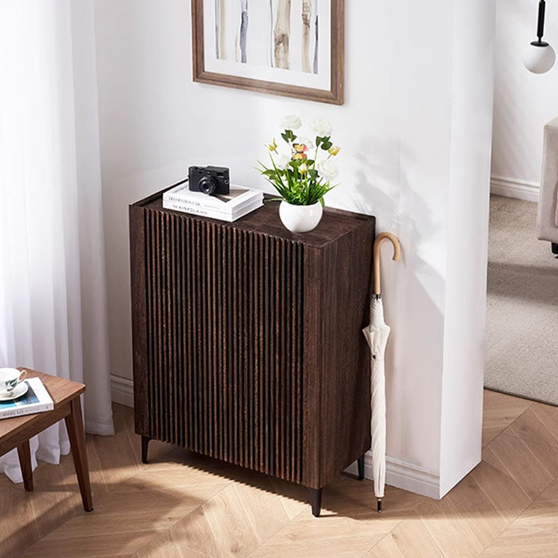 Rangement pour chaussures en bois massif brun noisette