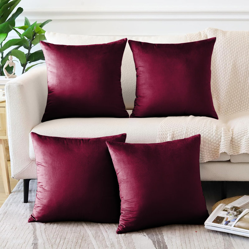 Square Cushion Cover, Burgundy
