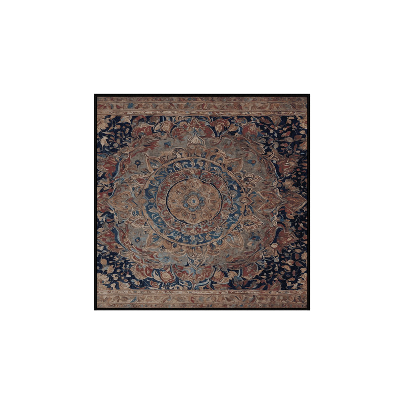 Tapis brun soyeux et moelleux, Carré 8 pi