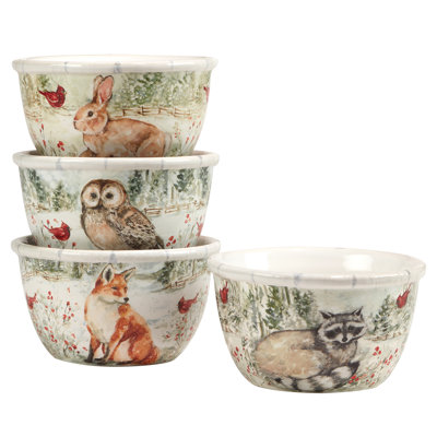 Winter''s Walk Set Of 4 Ice Cream Bowls