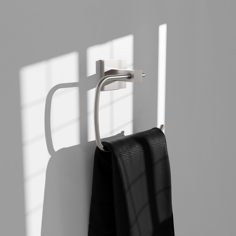 ZLINE Rubicon Towel Ring in Matte Black, Brushed Nickel