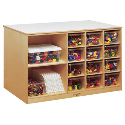 Mobile Double Sided 14 Compartment Cubby with Trays
