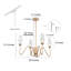 Luminaire suspendu en forme de chandelier courbé à 4 lumières Contemporary Glam Gold