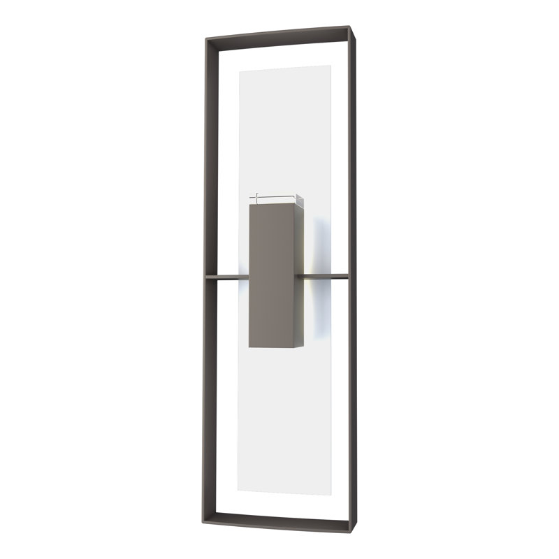 Shadow Box Flush Mount Outdoor Wall Sconce, Coastal Burnished Steel, 45" H x 13" W x 5.4" D, Coastal Black