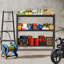 Étagère industrielle à 3 niveaux - 63 po, étagère robuste en acier réglable, l 67 po x P 19,7 po x H 63 po, noir, nécessite un assemblage-1475987415