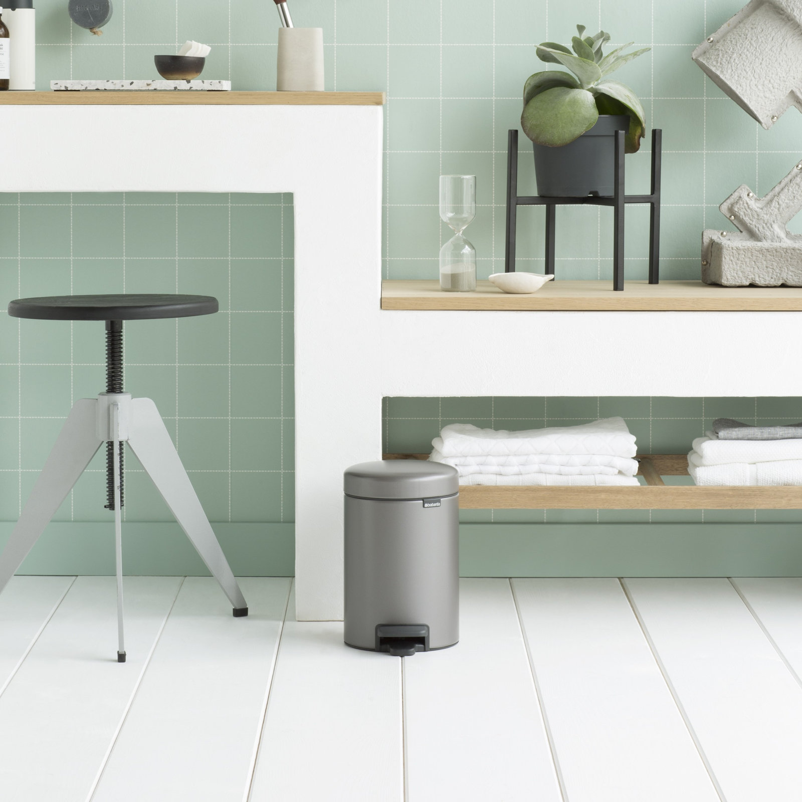 Brabantia Newicon 0.8gal Step-On Can, Platinum