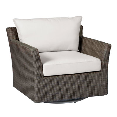 Club Woven Swivel Glider - Black Walnut