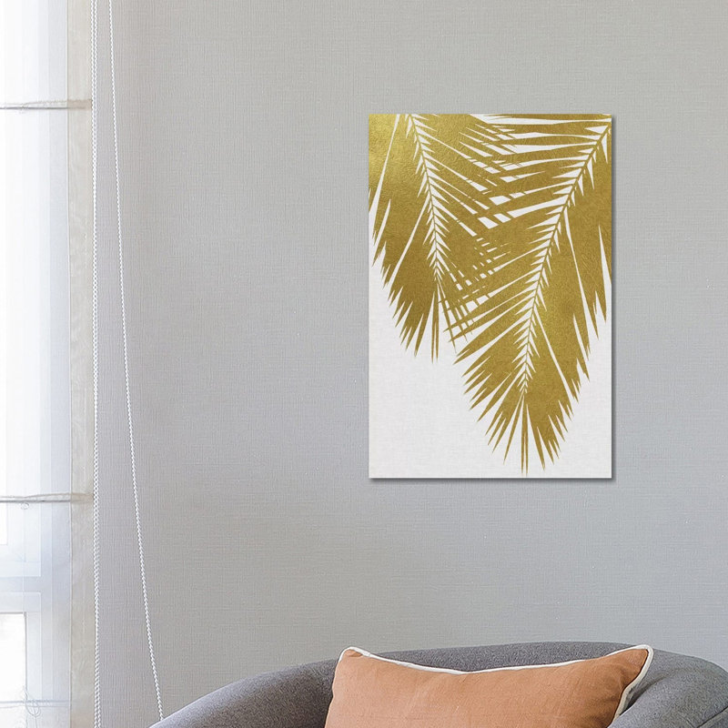 Palm Leaf II Gold by Orara Studio - Wrapped Canvas Painting, 66.04 cm H x 45.72 cm W x 3.175 cm D
