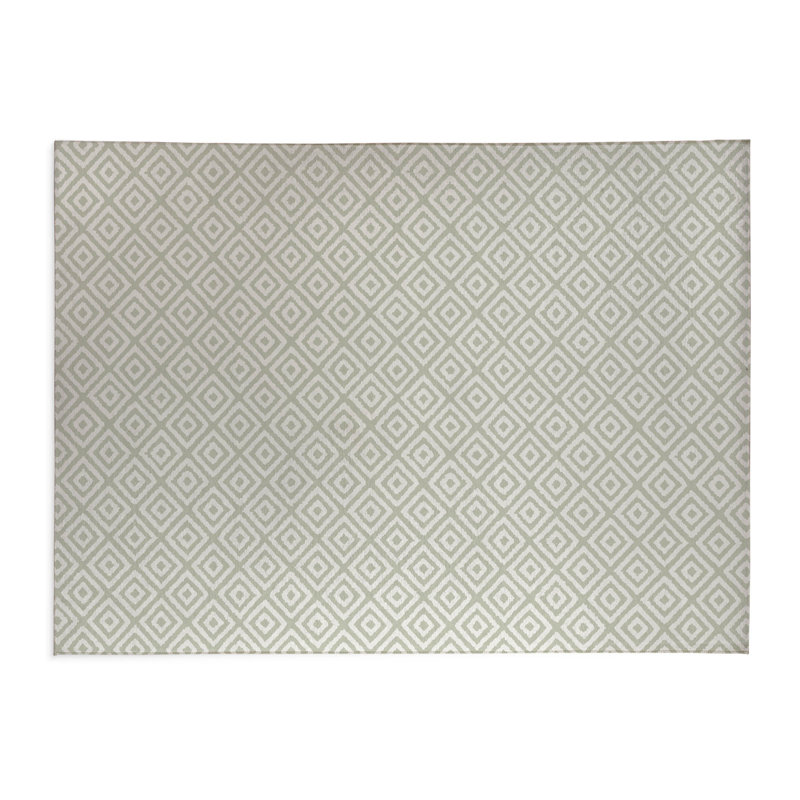 Ikat Grunge Indoor Doormat, Light Green, 48" W x 72" L