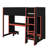 Wood Twin Size Gaming Loft Bed With Built-In Desk, Wardrobe, LED And A Drawer-622806357