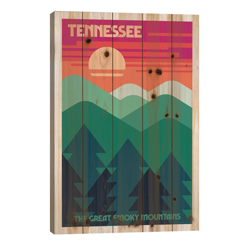 «Tennessee Retro Travel» par Jim Zahniser - impression sur bois sans cadre, L 26 po x H 40 po