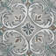 Tapis rond gris / bleu en laine touffeté à la main-1379658591