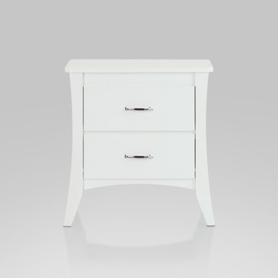 White 2-Drawer Nightstand