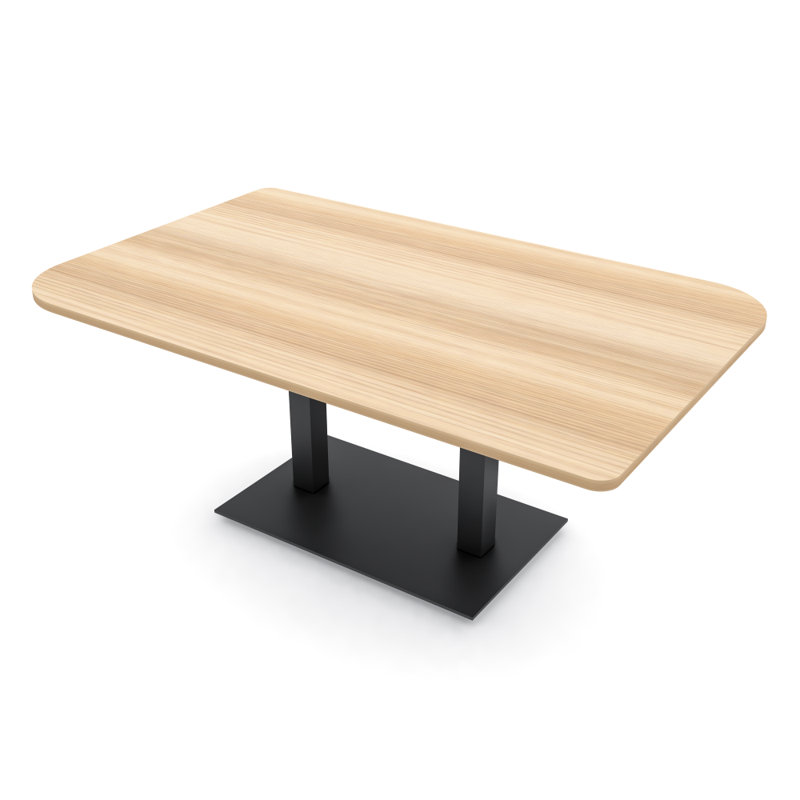 Table de conférence Ogren Duo, L 72 po x l 48 po, Blond blond cendré, Noir mat