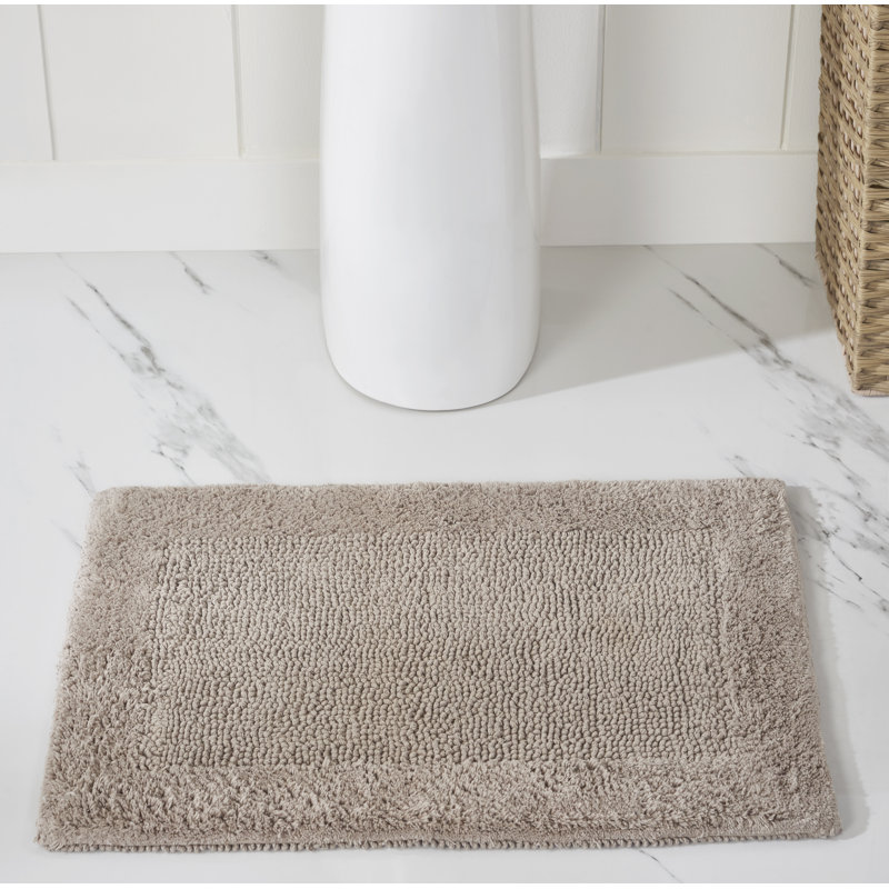 Jasmyne Premium 100% Cotton Tufted Reversible Bath Rug, Extra Soft, Super Absorbent Machine Washable Bathroom Rug, Beige