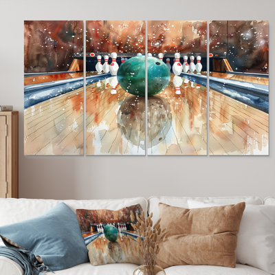 Green Bowling Ball Full Strike III - Bowling Wall Decor Set