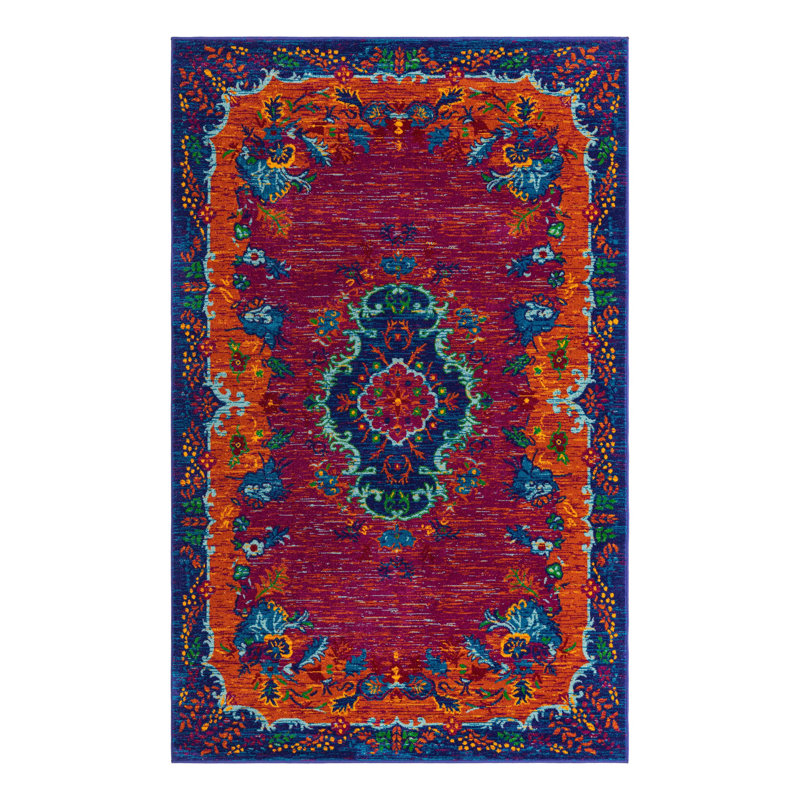 Floral Indoor Rug, Rectangle 5'3" x 8'