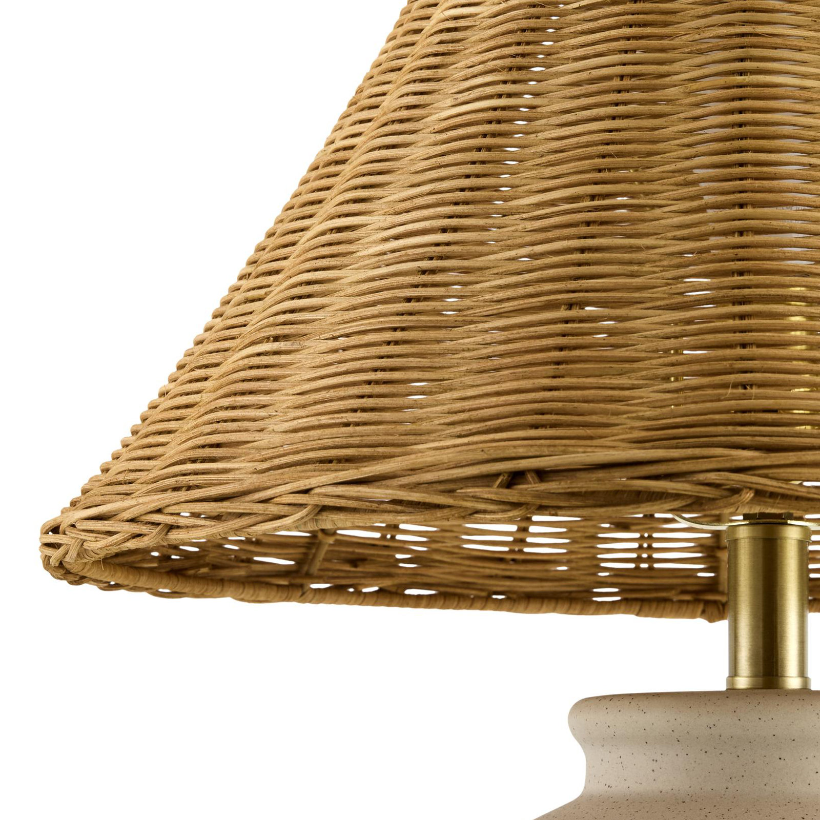 Chemise 22" Ceramic Table Lamp, Rattan, Beige