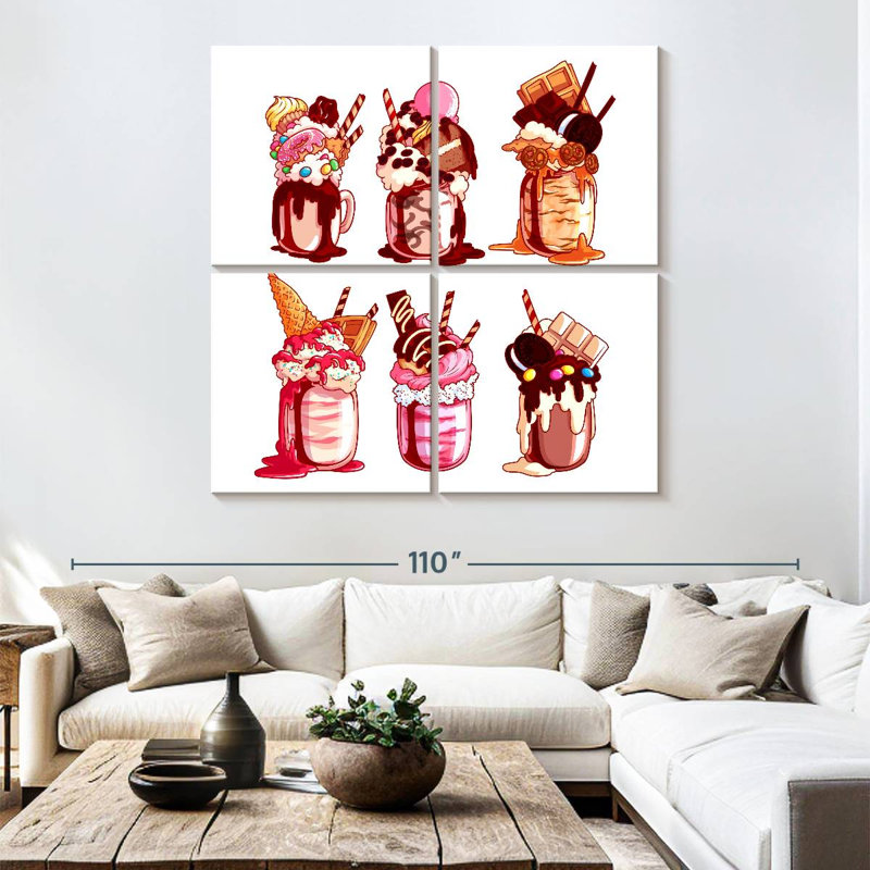 Yarlin surchargé Milkshakes, H 74 po x l 74 po