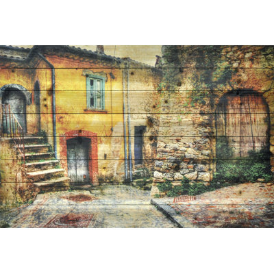 « old town », reproduction d’impression sur bois