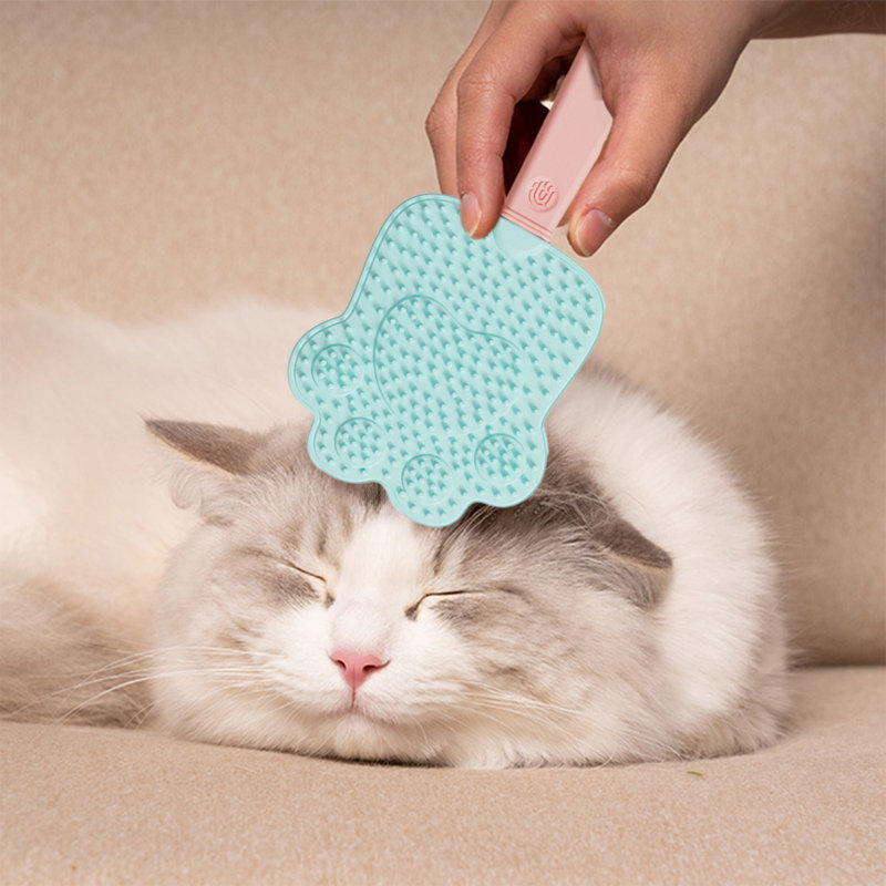 Brosse de massage pour animal de compagnie, bleu clair, 7,48 x 3,54 x 0,39 pouces, Bleu clair