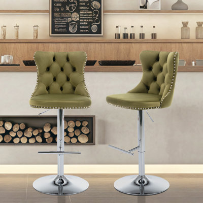 Daijiah Swivel Adjustable Height Counter Stool with Metal Frame by House of Hampton