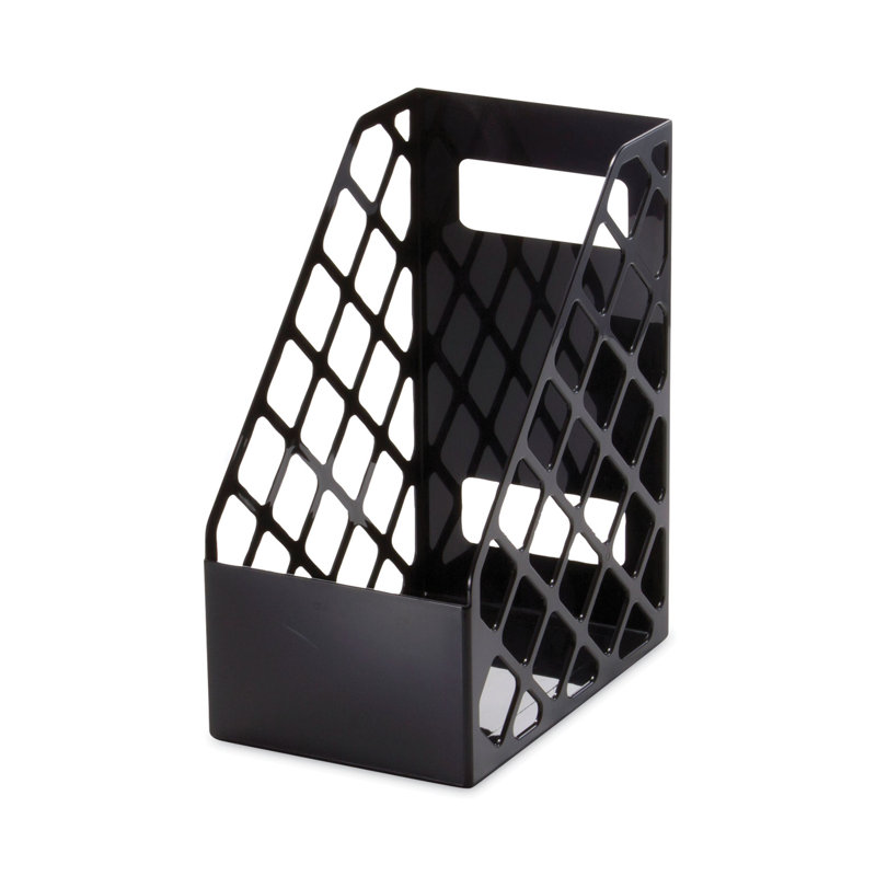 Black Recycled Plastic Magazine File Holder Organizer