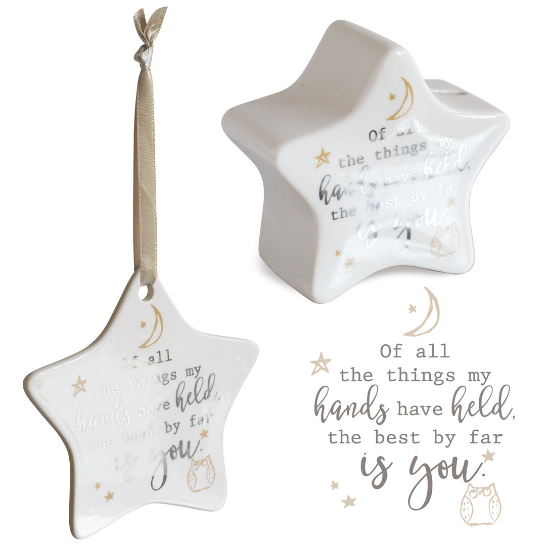 2 Piece Star Money Box and Hanging Star Wall Décor Set