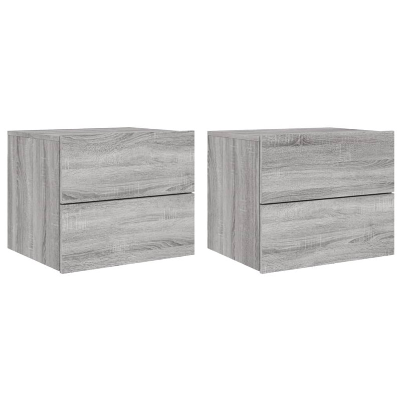 Bonts 50cm W Bedside Table, Grey Sonoma, Set of 2