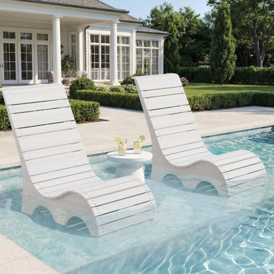 Outdoor Chaise Lounge, In-Pool Chaise Lounger (Set Of 2)