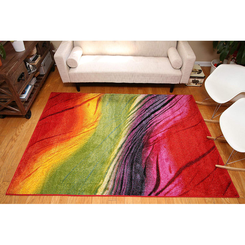 Witsham Abstract Indoor Rug, Rectangle 5'2" x 7'3"