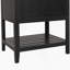 Lavabo de salle de bain élégant et moderne en céramique noire 24 po avec tablette ouverte de style cadre en bois massif (ancien numéro de référence: N725P170597B)-1639576955