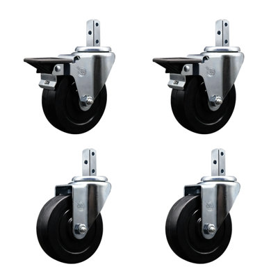 4 Piece Soft Rubber Caster Set