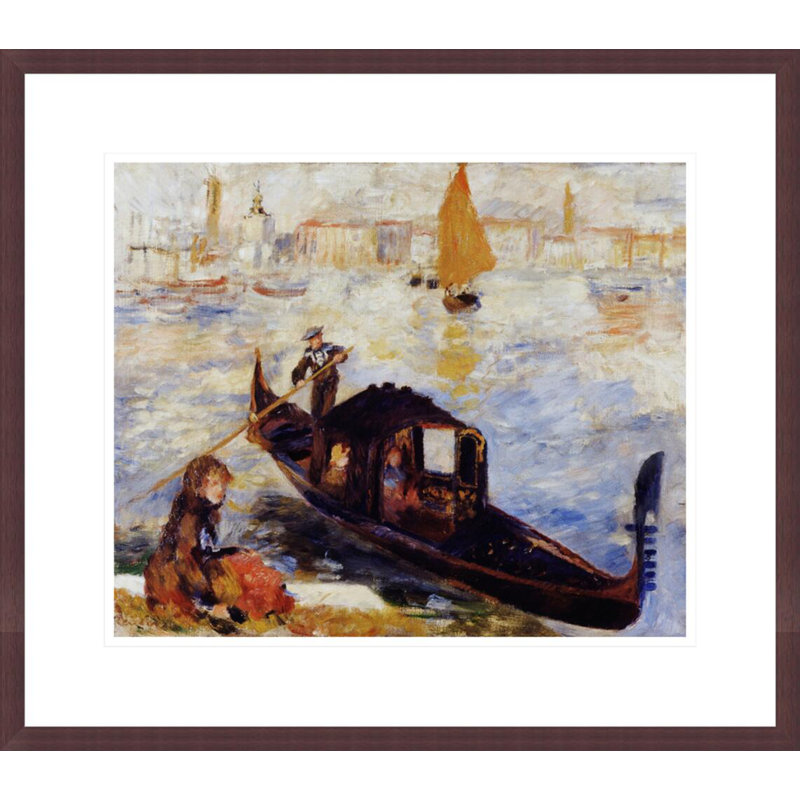 «Gondola on the Grand Canal in Venice» par Pierre-Auguste Renoir, impression giclée encadrée, H 17,75 po x l 20,25 po