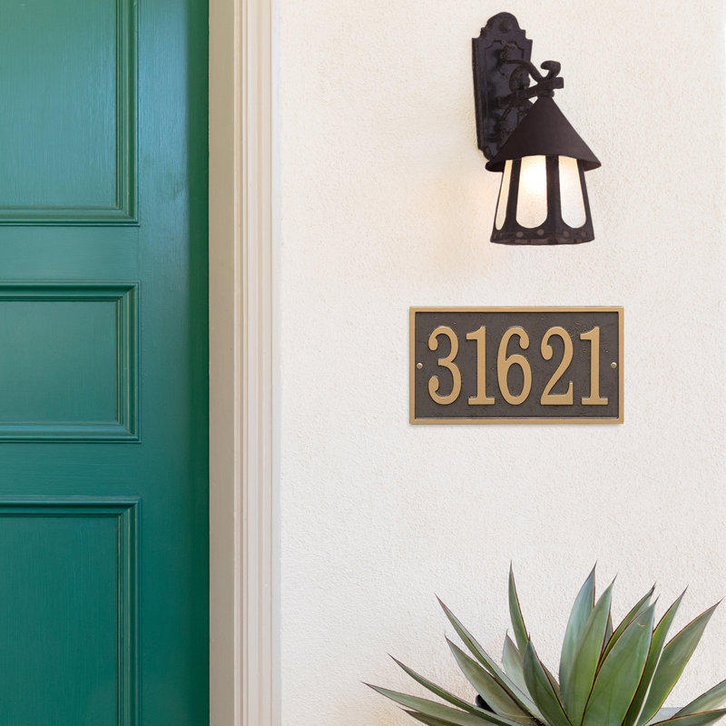 Fast and Easy 1-Line Wall Number Plaque, Bronze/Gold, Yes