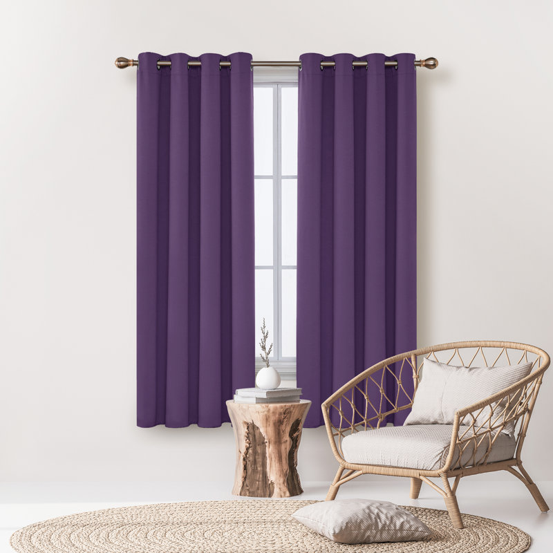 Borunda Room Darkening Curtain Single Panel, 51" W x 62" L, Purple Grape